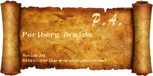 Perlberg Armida névjegykártya